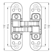Load image into Gallery viewer, Dimensions for 180° Heavy Duty Stainless Steel Concealed Hinge For Doors