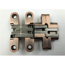 Load image into Gallery viewer, Pair of Antique Copper Hidden Door Hinges For Wardrobes