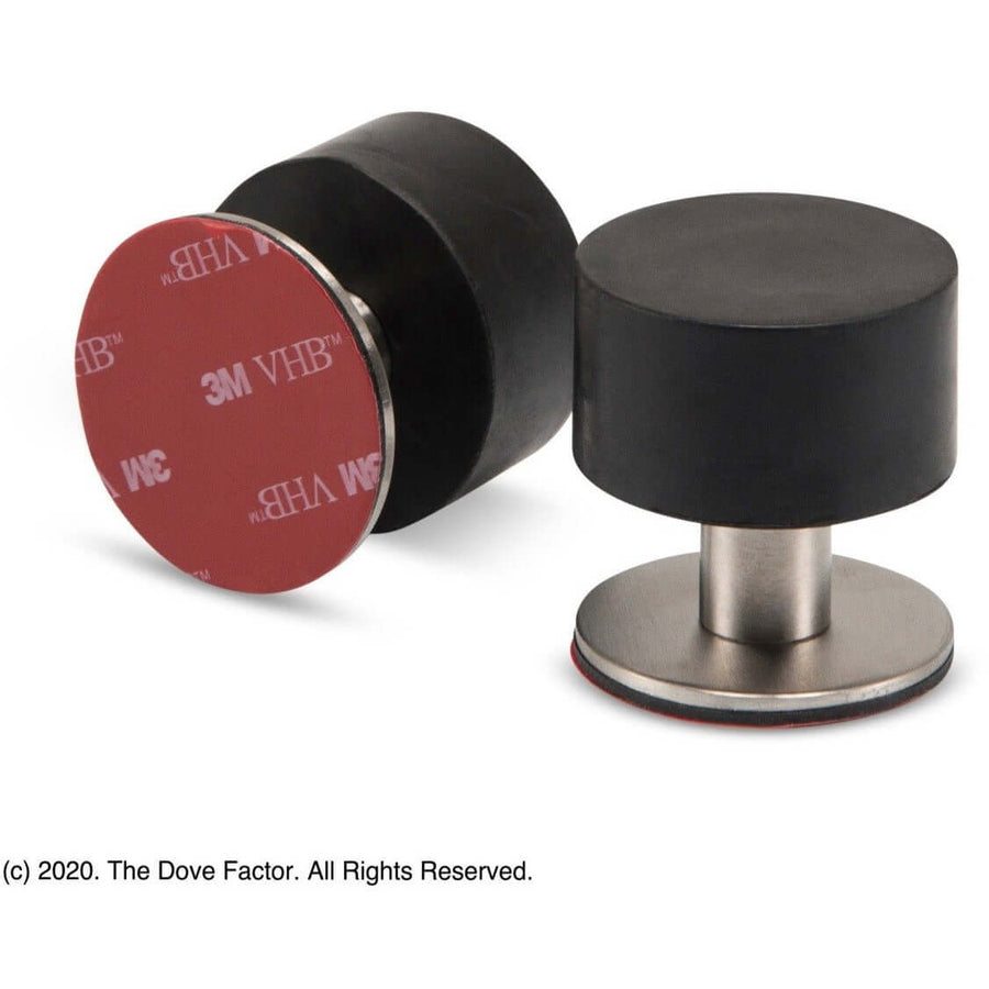 Black adhesive door stops