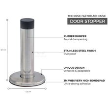 Load image into Gallery viewer, Dove Factor Adhesive Door Stops 3M Strong Black