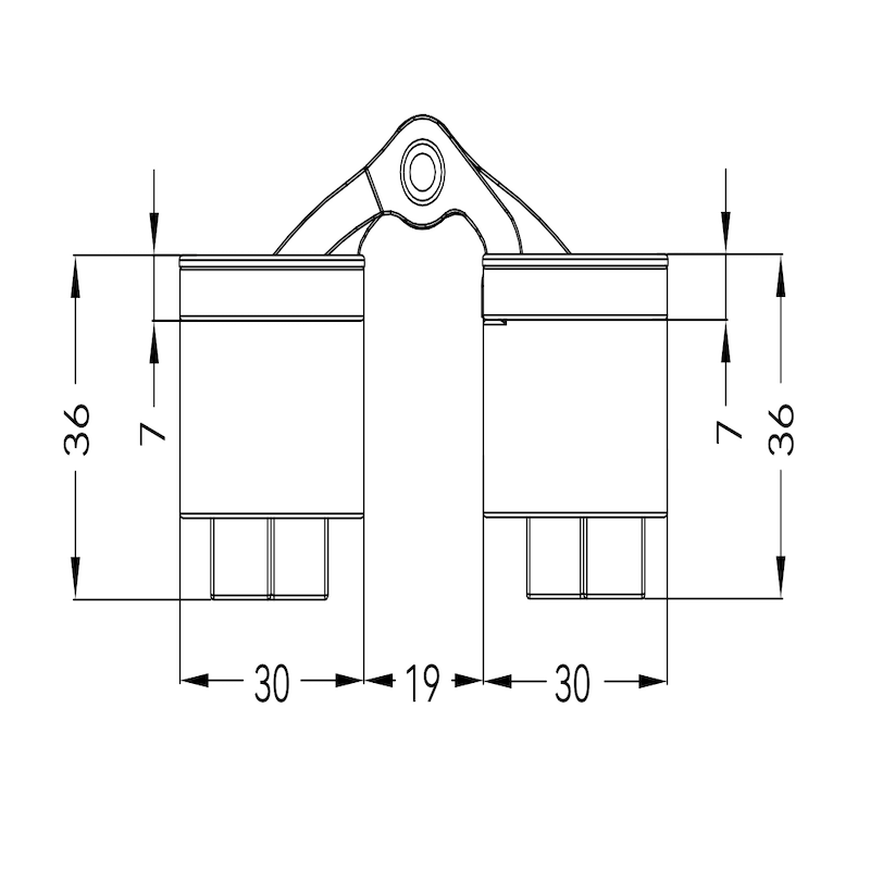 Dimensions for 180° Heavy Duty Stainless Steel Concealed Hinge