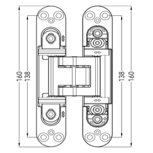 Load image into Gallery viewer, 180 Degrees Heavy Duty Stainless Steel Concealed Hinges For Large Doors Dimensions
