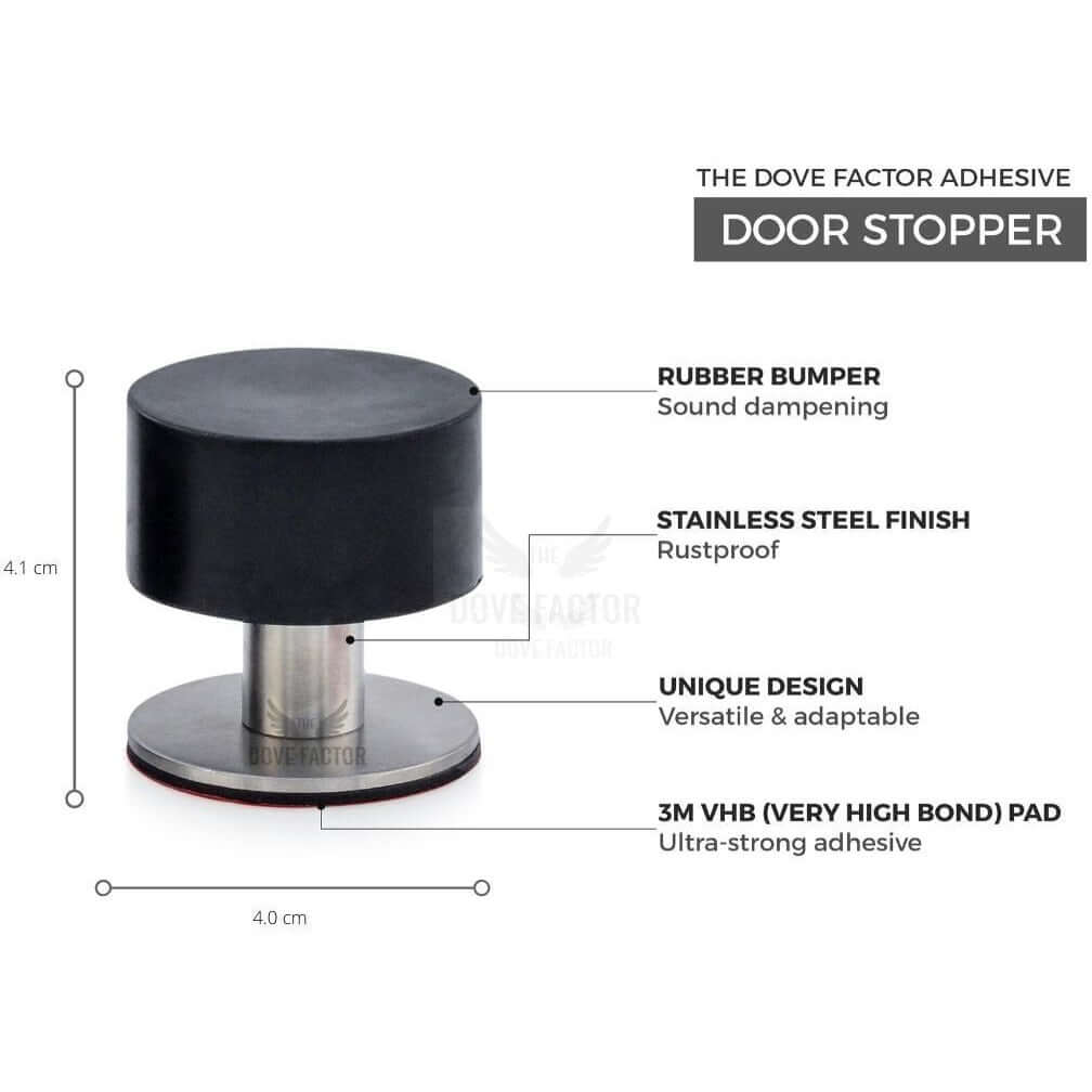 Black adhesive door stop