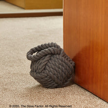 Load image into Gallery viewer, Grey Nautical Rope Knot Fabric Door Stopper
