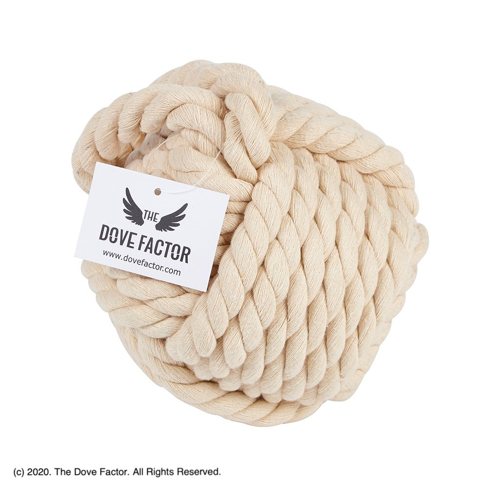 Nautical Rope Knot Fabric Door Stop - Off White/Tan/Cream/Egg Shell
