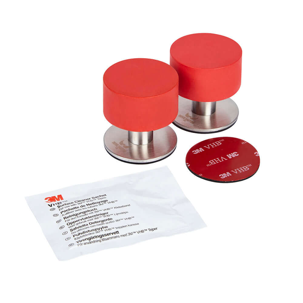 adhesive door stoppers with surface preparation wipe