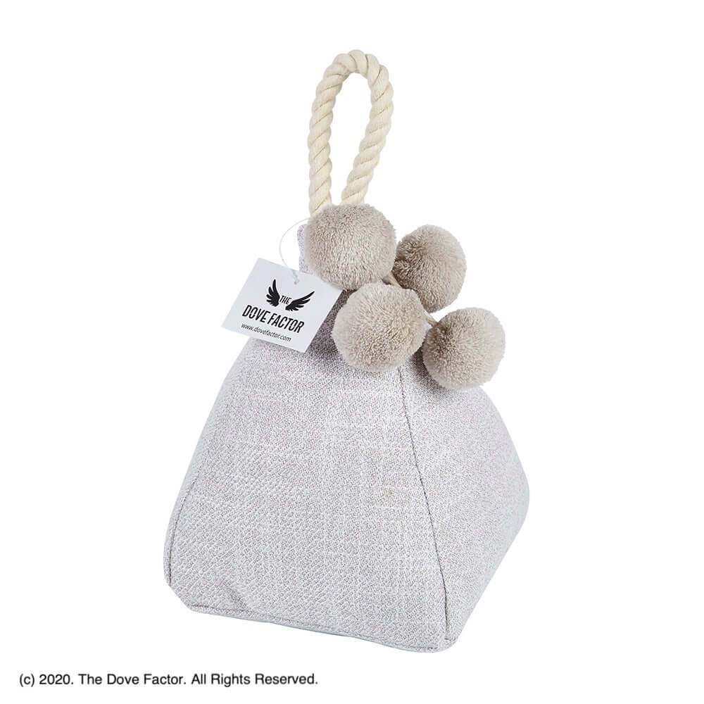 Pom-pom White Fabric Door Stop